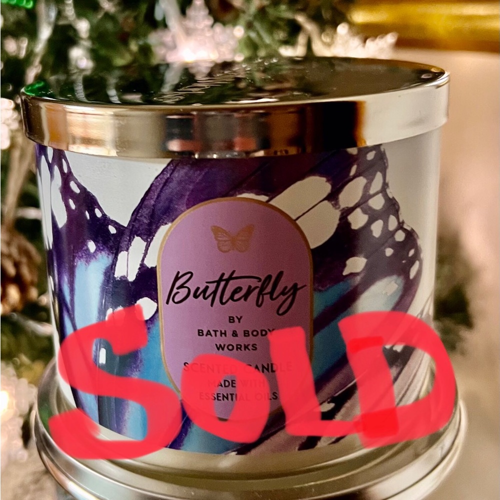 B & BW Butterfly Candle